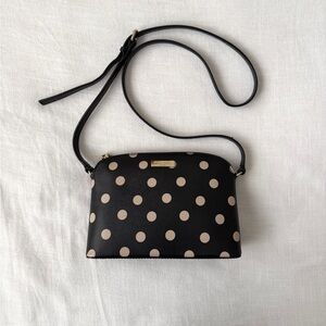 Kate Spade Black Polka Dot Leather Crossbody Bag